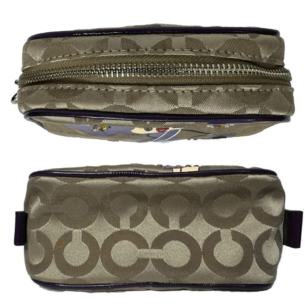 Coach Poppy Chan Violette Japanese Rare Signature C Purple Cosmetic Make-Up Bag - Picture 5 of 14